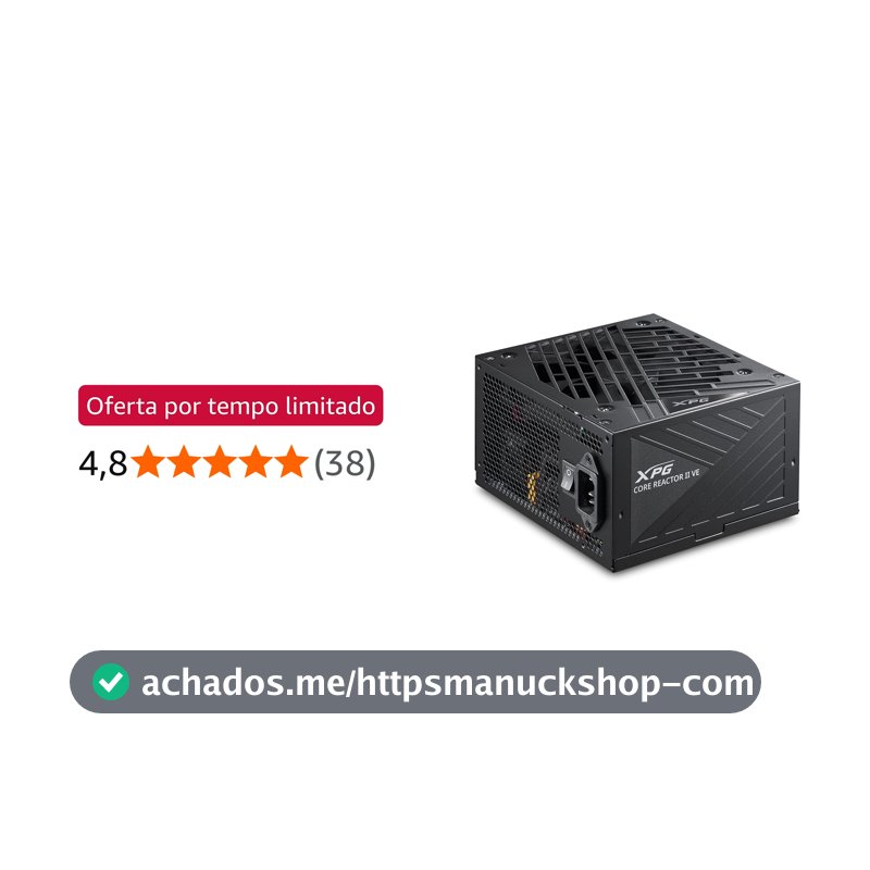 Fonte XPG Core Reactor II VE 850W Fonte de Alimentação ATX – Certificação Gold 80 PLUS e Cybenetics, totalmente modular, compatível com ATX 3.1/PCIe 5.1, conector 12V-2x6 dedicado para GPUs RTX série