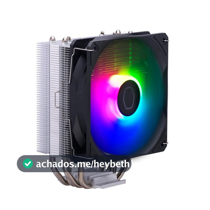 Cooler Master Hyper 212 Spectrum V3 ARGB CPU Air Cooler, ventoinha PWM de 120 mm, 4 tubos de calor, cobre niquelado prateado, 152 mm de altura, AMD Ryzen AM5