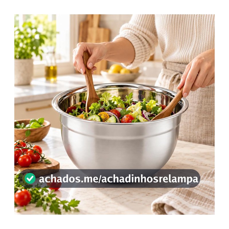 Bowl Tigela de Aço Inox Multiuso 24 cm