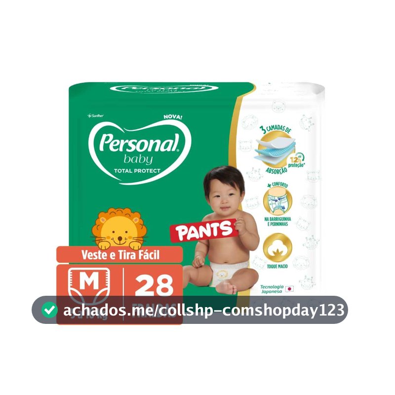Personal Fralda Baby Total Protect Pants M, 28 Unidades