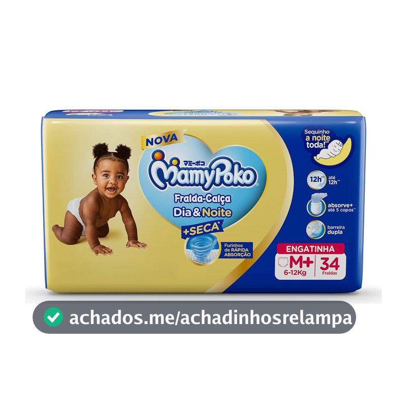 MamyPoko Fralda-Calça Dia&Noite M 34 Unidades