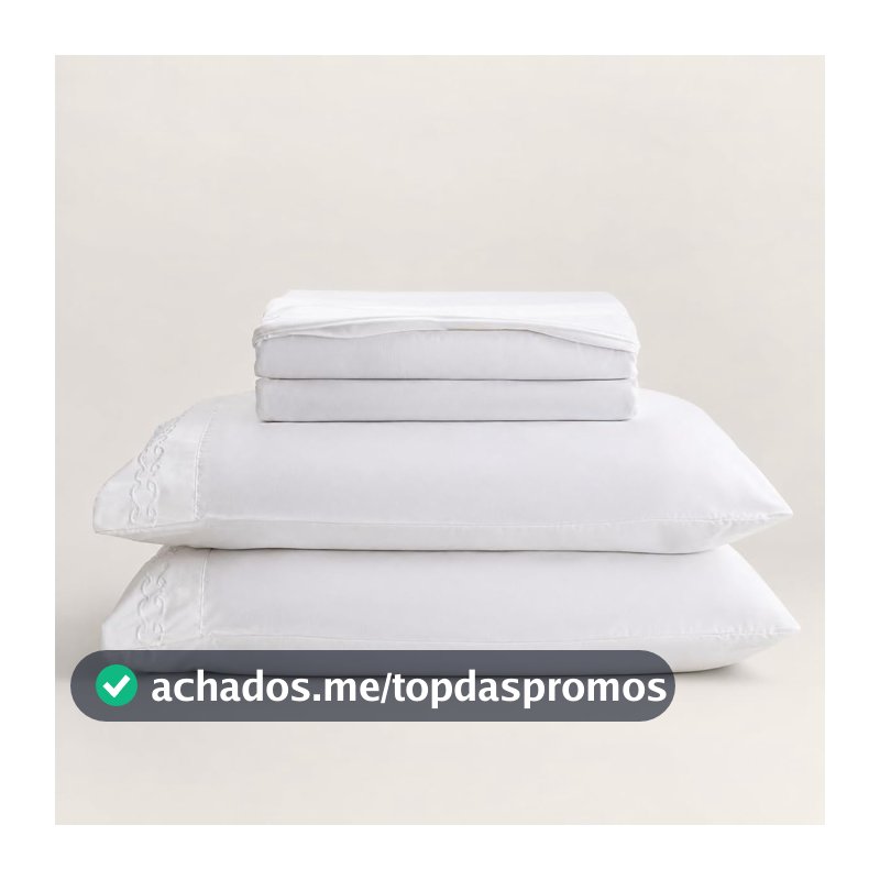 LYOR - Jogo de Cama Bordado Queen Duquesa Microfibra Branco