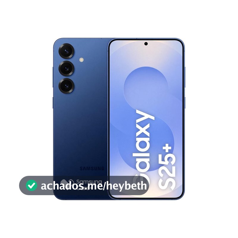 Celular Samsung Galaxy S25+ 5G, 512GB, 12GB RAM, Câmera Tripla de 50+12+10, Tela Grande de 6.7", Azul Marinho