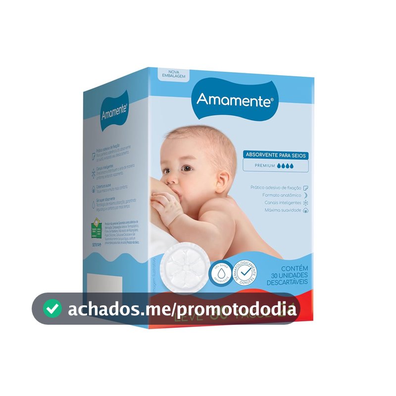 Absorvente para Seios Amamente, 30 Unidades