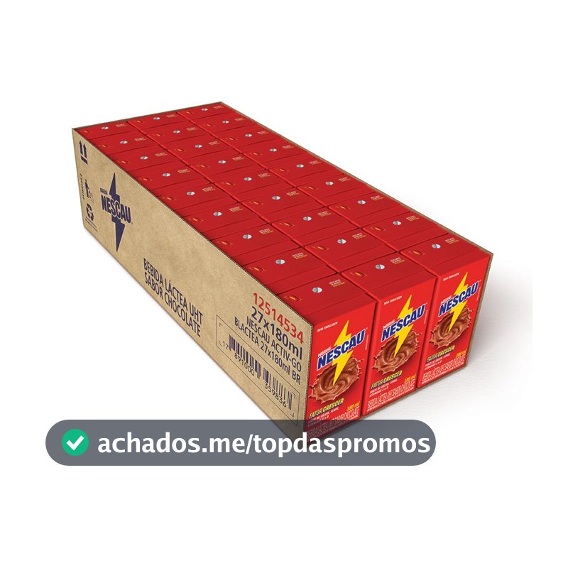 Bebida Láctea Nescau, 180ml, Pack com 27 Unidades