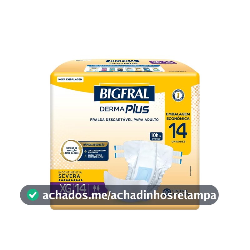 Fralda Bigfral Derma Plus XG 14 Unidades