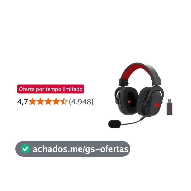 Headset Gamer Redragon Zeus Pro Preto Sem Fio 7.1 H510-PRO