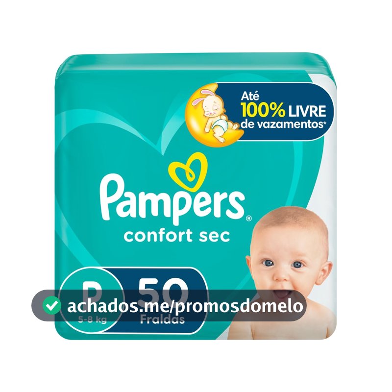 Fralda Pampers Confort Sec Tamanho P 50 Unidades