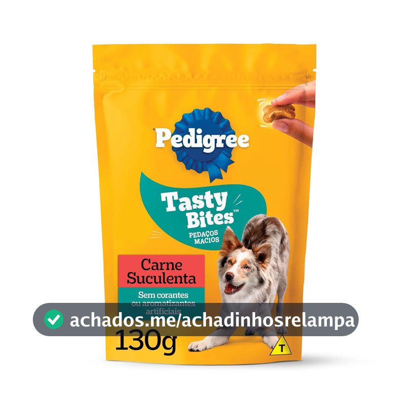 Petisco Pedigree Tasty Bites para Cães Adultos Sabor Carne Suculenta 130g