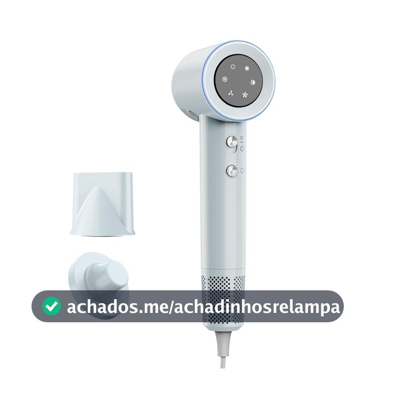 GOKOCO Secador De Cabelo Profissional 220v,120000 RPM High Speed Hair Dryer 1600W com Display Digital LED e Bocal de ar Magnético,GD029 Cinza