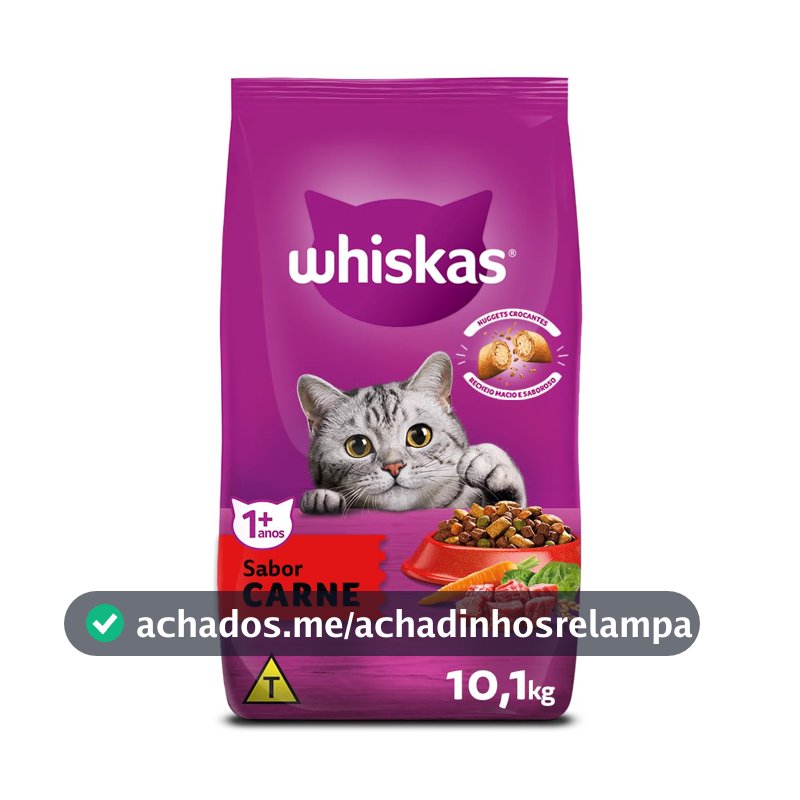 Ração Whiskas Carne Para Gatos Adultos 10,1 kg