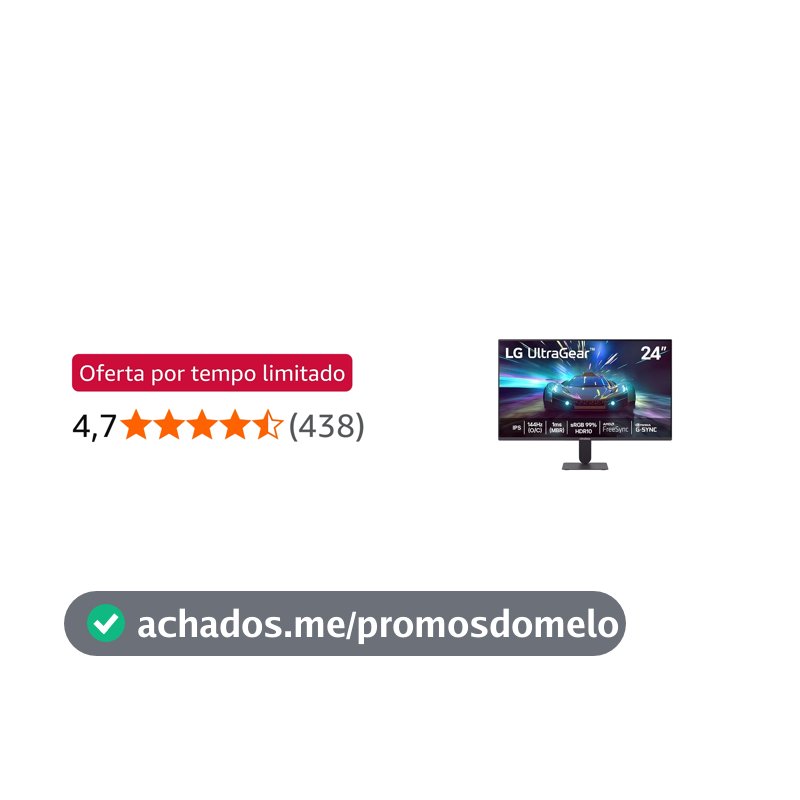 LG UltraGear Monitor Gamer 24" IPS 144Hz (O/C) 1ms (MBR) Full HD (1920x1080) HDR10 NVIDIA G-SYNC AMD FreeSync, Preto - 24G411A