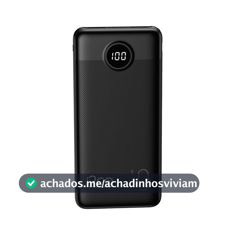 I2GO, Carregador Portátil (Power Bank) Ultra Rápido 10000mAh, Power Delivery 20W, 2 Saídas USB + 1 Saída/Entrada USB-C, Preto, i2GO PRO