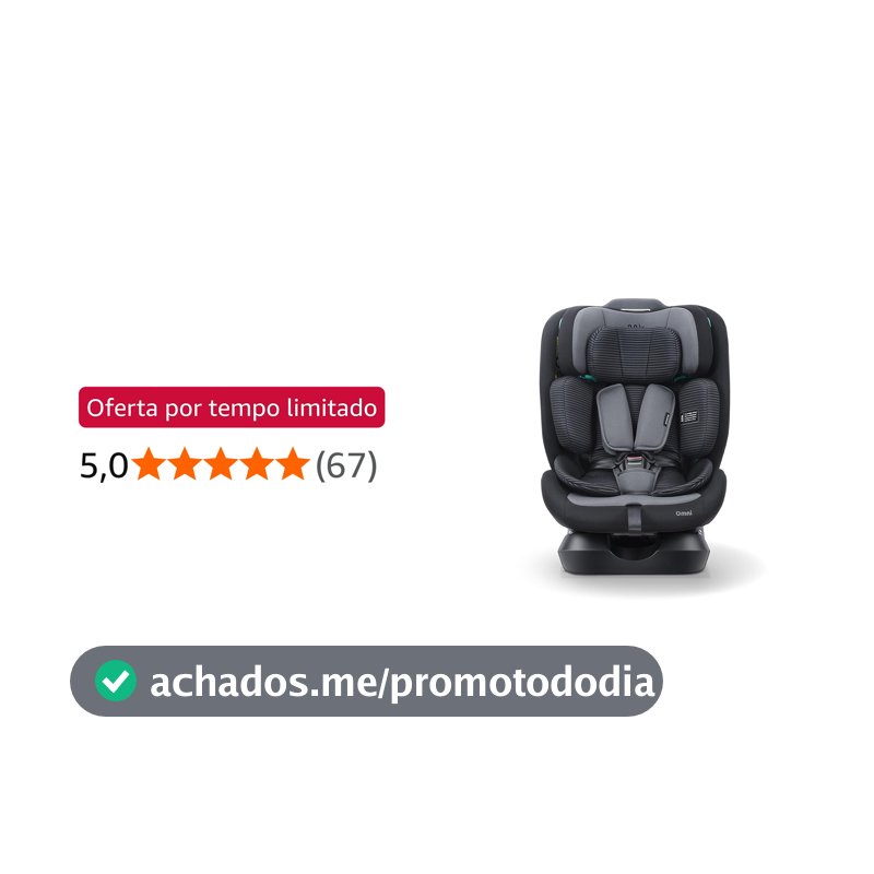 Cadeirinha Infantil para Carro Omni 0-36Kg (40-150cm) Preto e Cinza Multikids - BB712