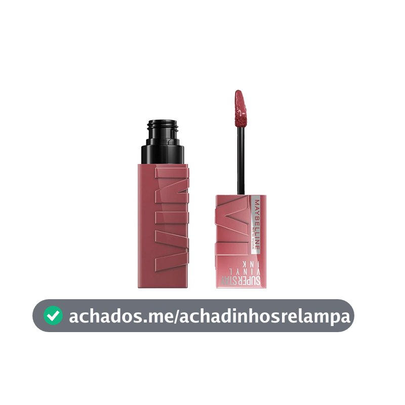 Batom Líquido Vinil Espelhado SuperStay Vinyl Ink Maybelline Witty 4,2ml