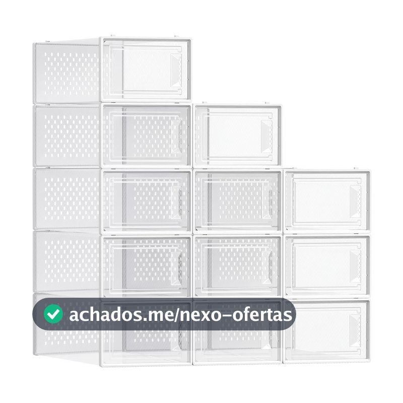 SONGMICS Caixas para Sapatos, Conjunto de 12, Dobráveis e Empilháveis