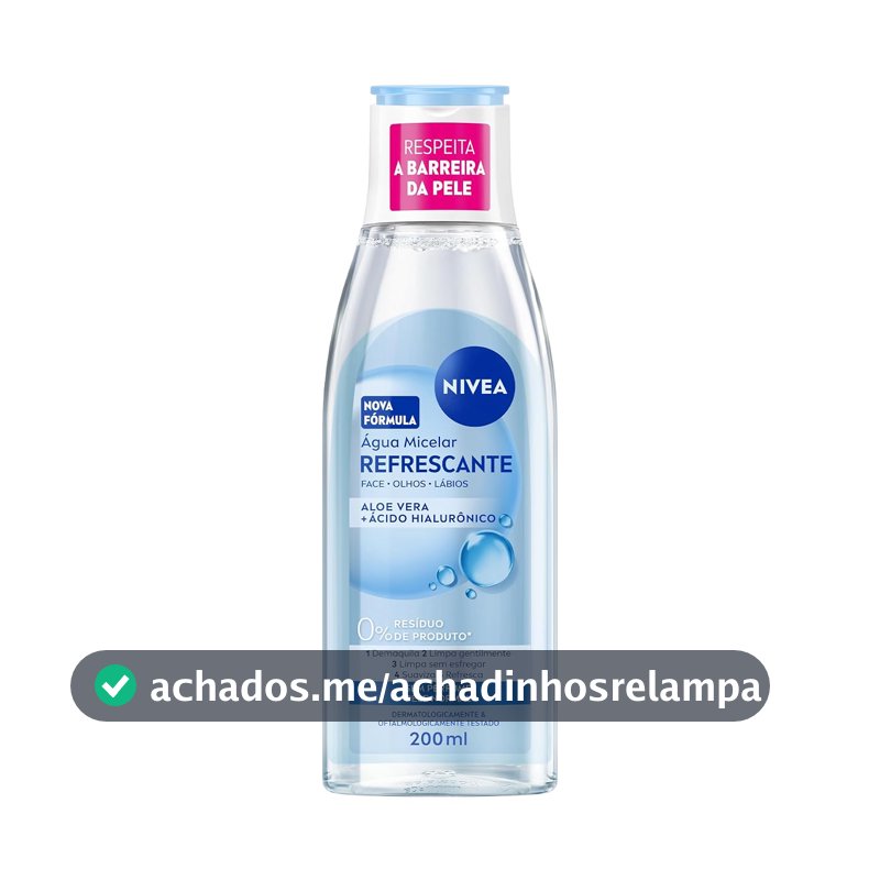 NIVEA Água Micelar Solução de Limpeza 7 em 1 Refrescante 200ml, Demaquila, Limpa Profundamente, Purifica, Hidrata, Cuidado Facial