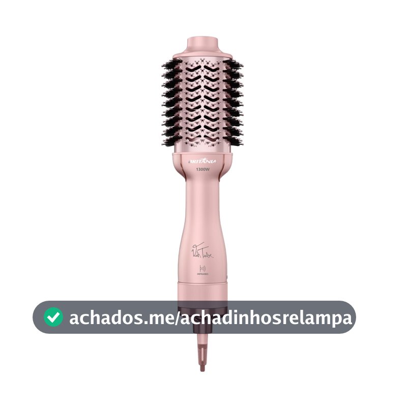 Britânia Escova Secadora Linha Viih Tube Nanocerâmica BES36 Bivolt Tecnologia infravermelha Metal rosa