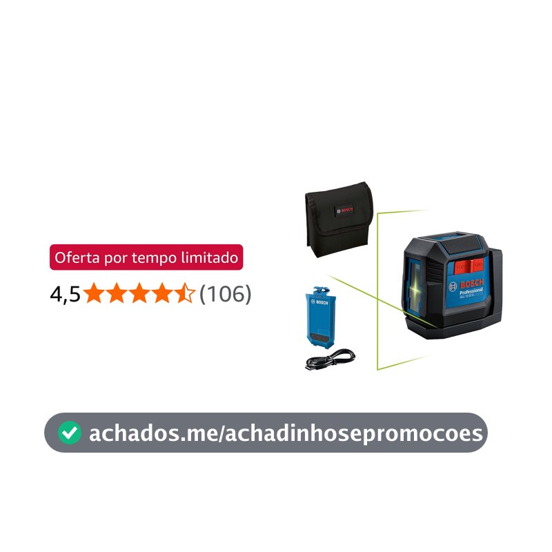 Bosch Nível a Laser Verde GLL 12-22 G 12m 1 bateria + suporte