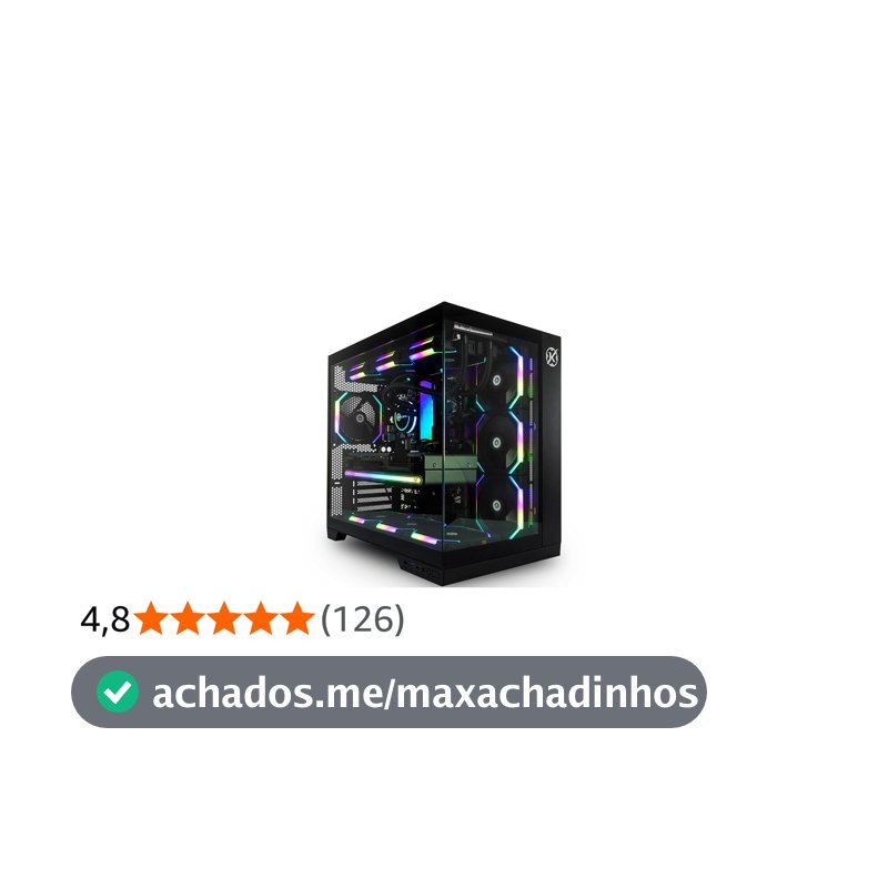 Gabinete Gamer Kalkan Asgard Preto Aquário sem fans KLK00040