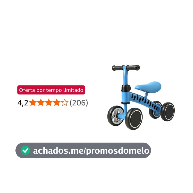 Bicicleta de Equilibrio Andador Infantil sem Pedal para Crianças (Azul)