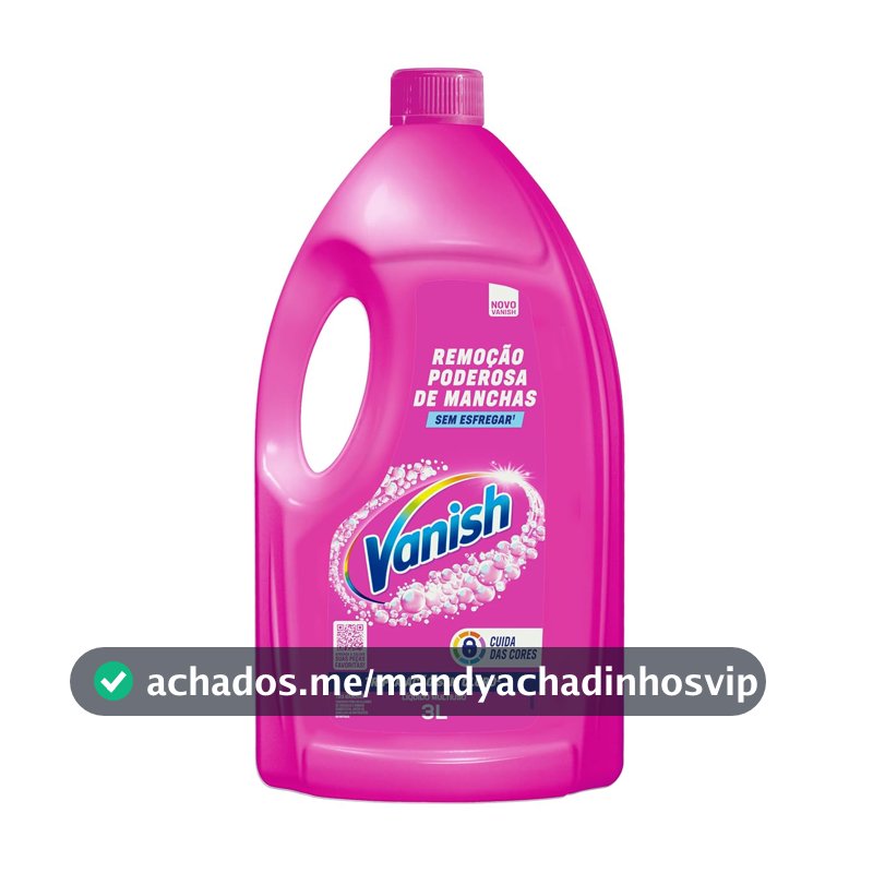 Tira Manchas Líquido Vanish Oxi Action Pink 3L para Roupas Coloridas. Sem Cloro, Remove Manchas sem Danificar o Tecido, Preserva as Cores e Deixa as Roupas com Aparência de Nova