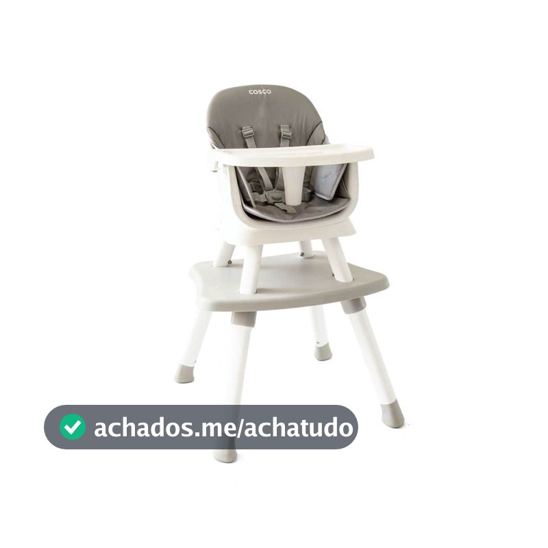 Cosco Kids, Cadeira de Refeição Convertty 8 em 1, Cinza