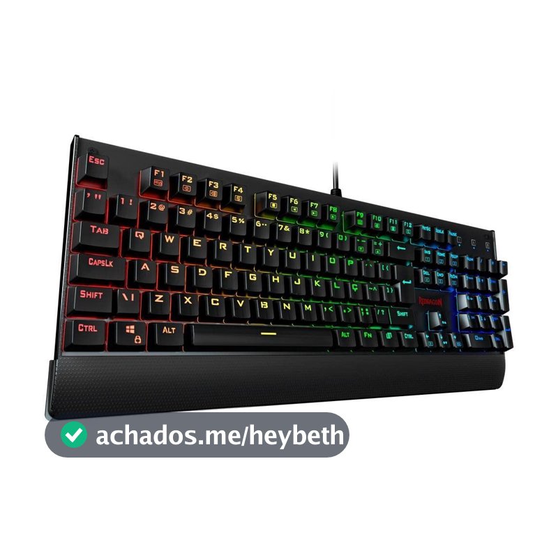TECLADO MECÂNICO GAMER REDRAGON KALA RGB PRETO SWITCH AZUL K557RGB (PT-BLUE)