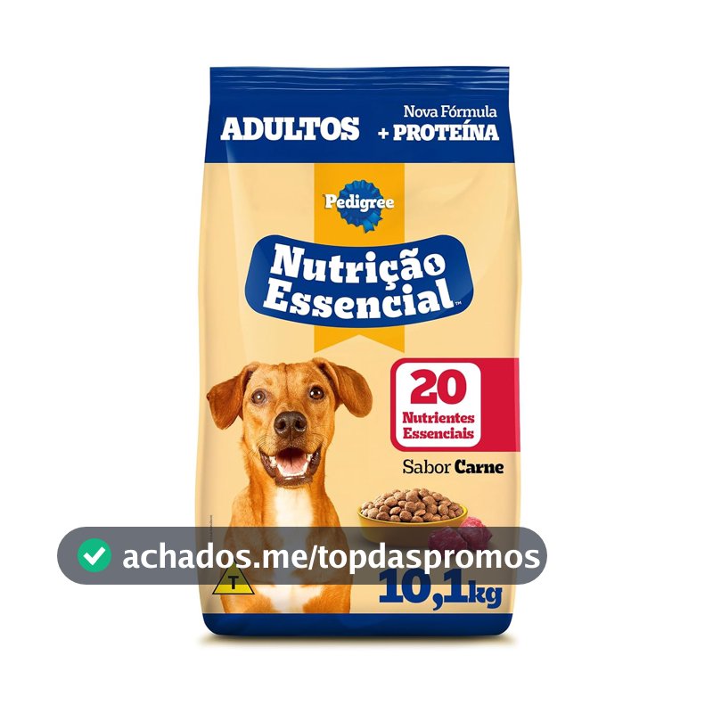 PEDIGREE Ração Nutrição Essencial Carne Para Cães Adultos 10.1kg