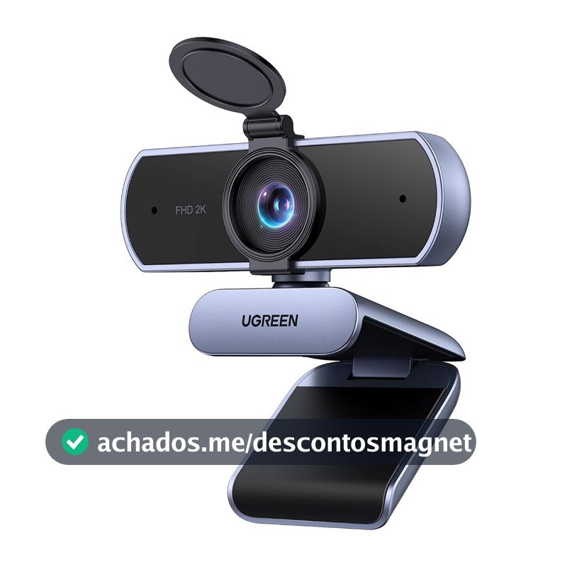 UGREEN Webcam 2K 30Hz QHD para PC Com Microfone Antirruído
