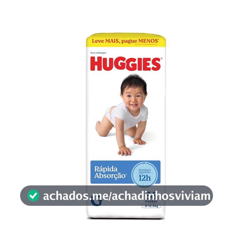 Huggies Rápida Absorção Fralda Descartável, Absorção Em Segundos G - 36 UN