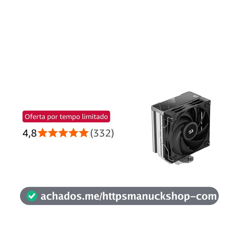 Air Cooler GamerStorm X Redragon AK400 RD Preto 4 Heatpipes Fan 120 mm R-AK400-BKNNMD-AJG