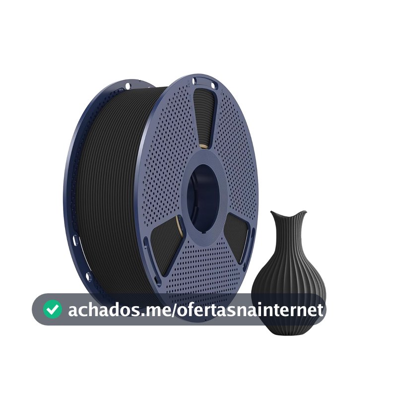 Creatorally Filamento PLA Fosco Alta Velocidade 3D 1,75mm 1kg, Preto Fosco, Compatível com Impressoras FDM
