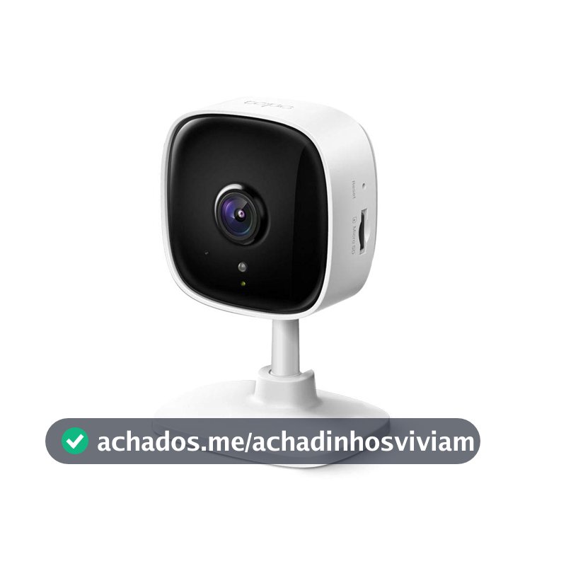 TP-Link Tapo C100 Câmera de Segurança Wi-Fi Interna Full HD 1080p, Visão Noturna até 9 m, Detecção de Movimento, Áudio Bidirecional, Alarme, ONVIF, Alexa e MicroSD até 512 GB