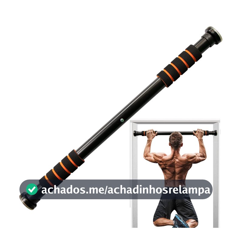 Barra Fixa De Porta Para Exercícios Ajustável 63 A 96 CM(Preto)