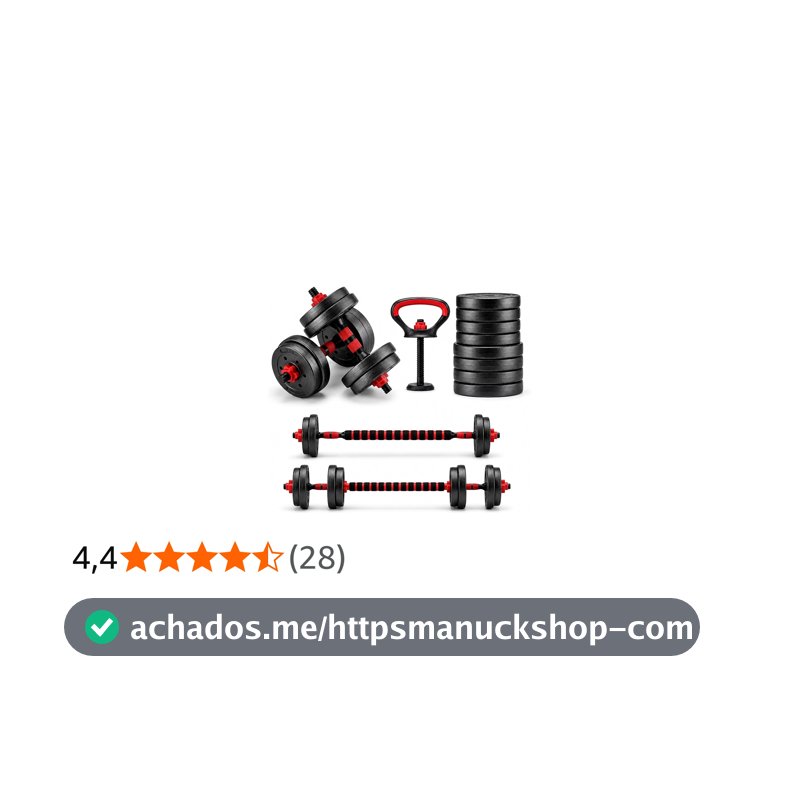 Halteres Ajustáveis Kit 6 em 1 até 10 kg com Barra Longa, Anilhas, Kettlebell e Apoio para Flexão — Halter para Treino de Força, Musculação, Academia em Casa, Pesos para Exercícios em Casa e Funcional