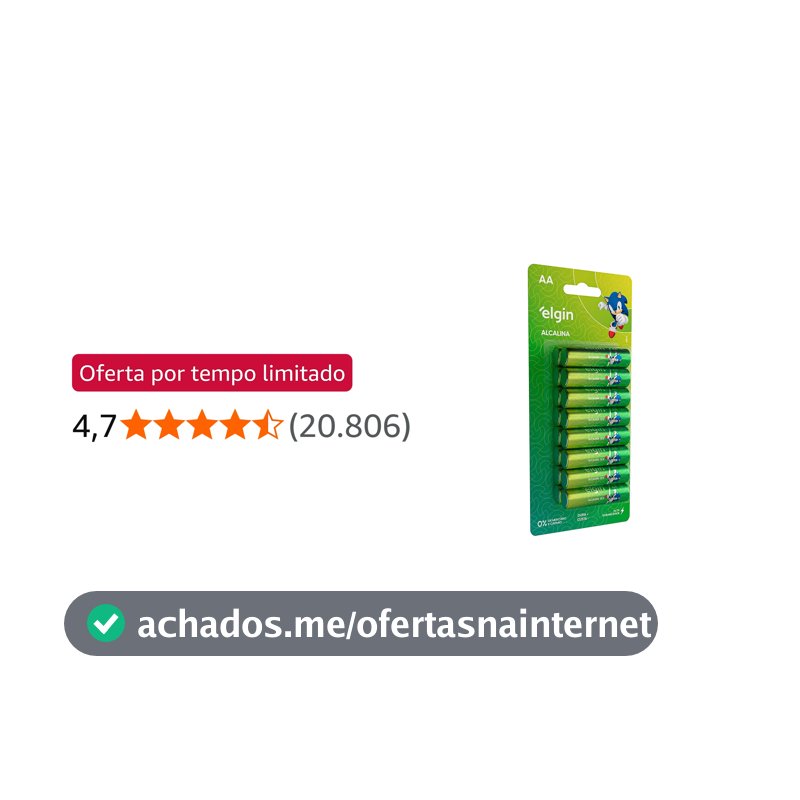 Pilha Alcalina AA com 16 unidades Elgin Comum