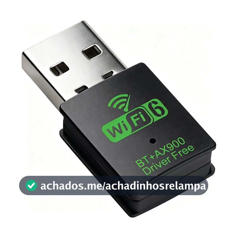 Adaptador USB Wi-Fi 6 AX900 com Bluetooth 5.4, 2 em 1, Dual Band, Dongle sem Fio para PC
