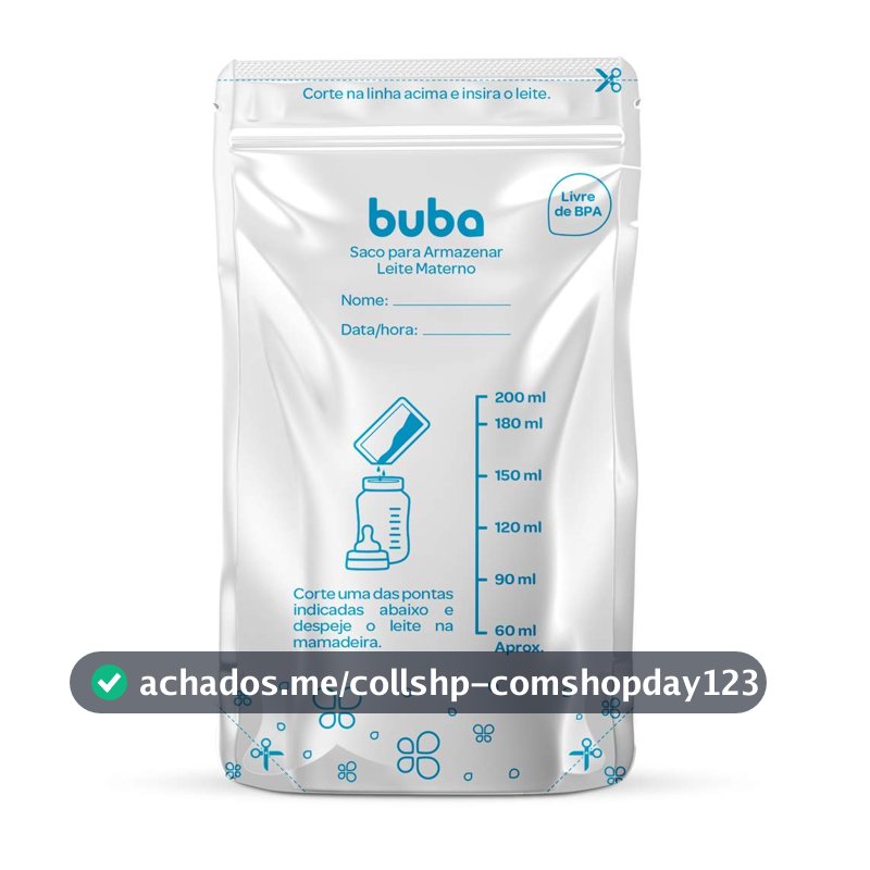 Saco para Armazenar Leite Materno Buba, Branco