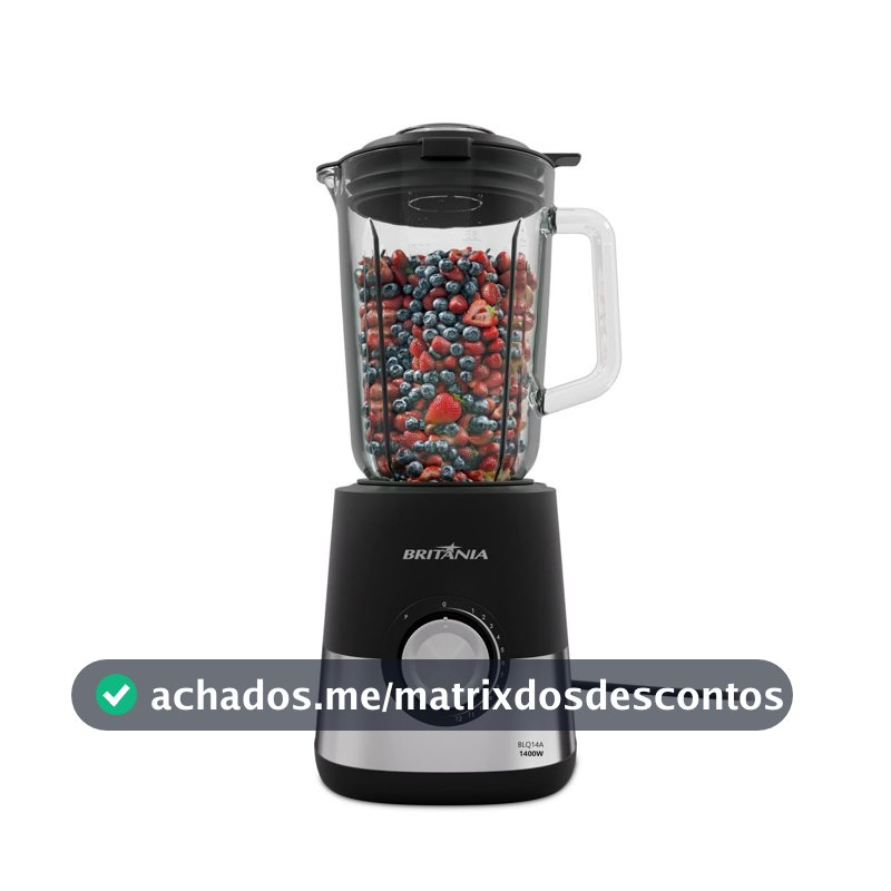 Liquidificador Britânia 2,3L de Vidro 12 Velocidades BLQ14A 220V