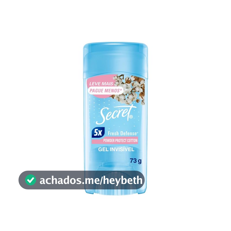 Secret Desodorante Antitranspirante em Gel Proteção de Algodão 73 g