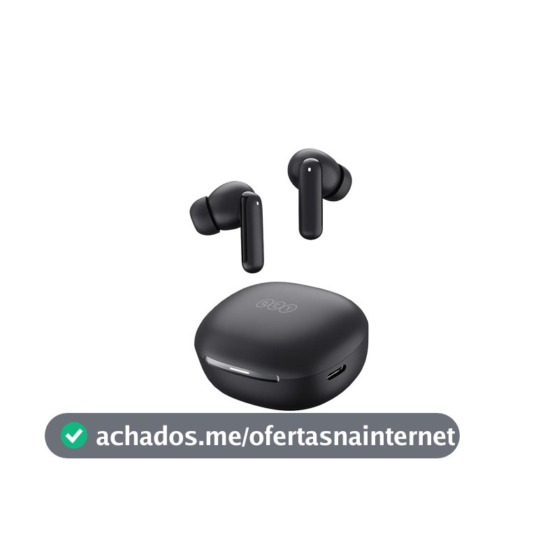 Fone de ouvido Bluetooth QCY MeloBuds N30 ANC Preto,Modelo: BH24HT16A, ANATEL Nº:00998-25-03372