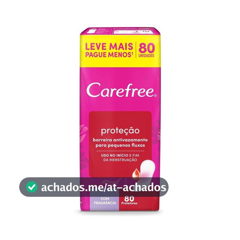 Protetor Diário Carefree, Com Fragrância, 80 Unidades