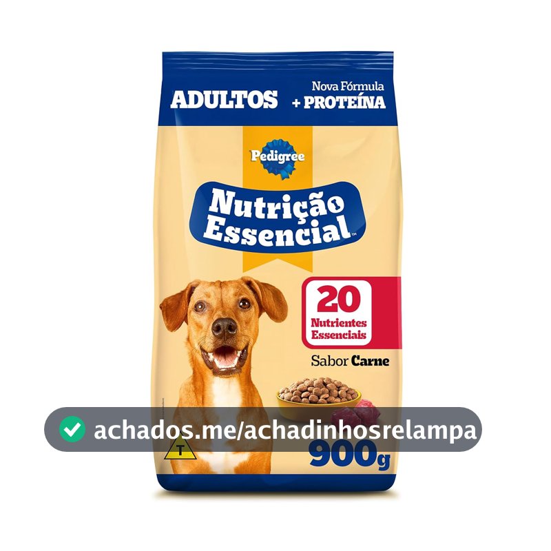 Ração Pedigree Nutrição Essencial Carne Para Cães Adultos 900 g