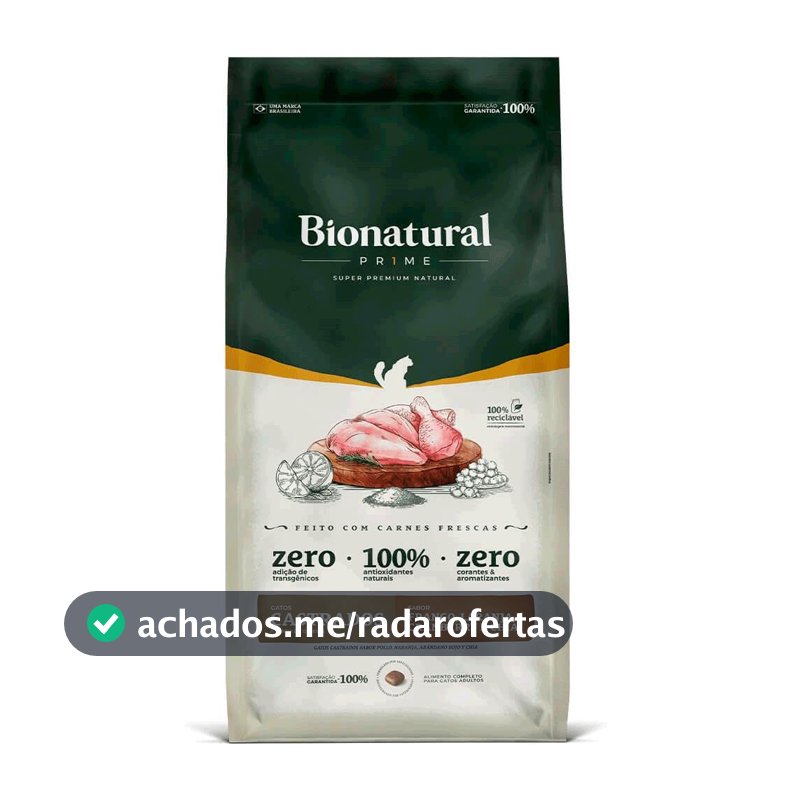 Bionatural Prime - Frango Gatos Castrados 7,5kg