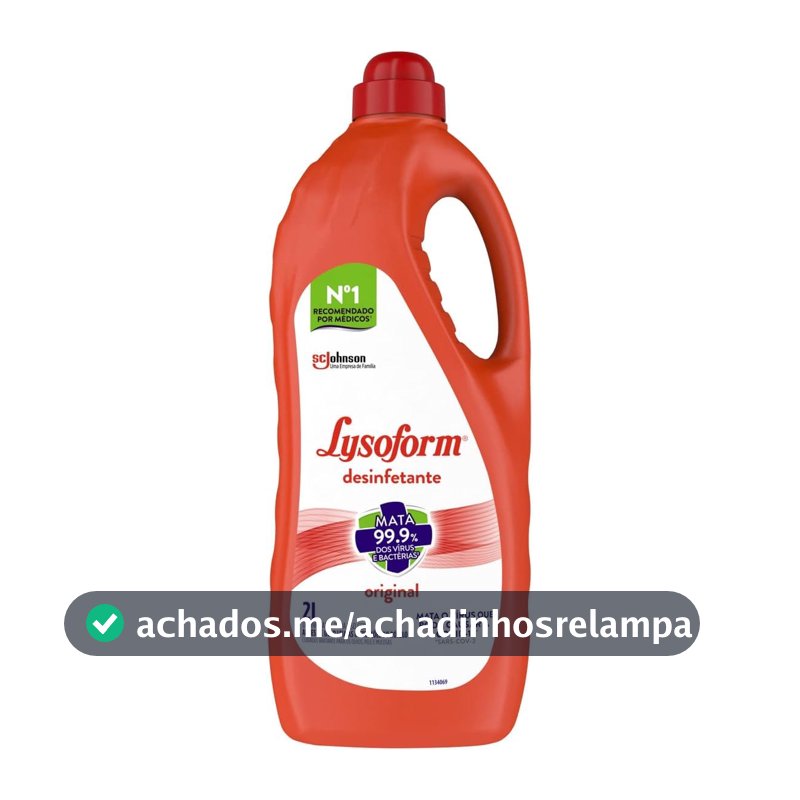 Lysoform Original, Desinfetante Líquido, Limpeza Pesada e Eficiente, 2L