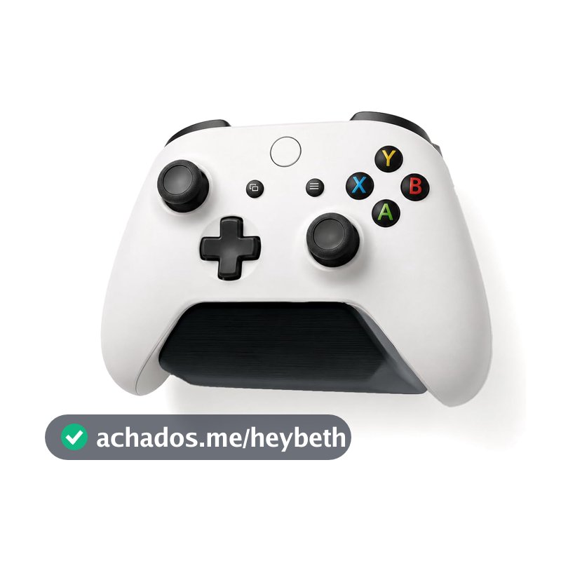 Suporte de Parede para Controle Xbox One e Series S/X, Organizador Gamer Joystick Fixação com Fita Dupla Face 3M, Sem Furos, Branco, para 1 Controle (Preto)