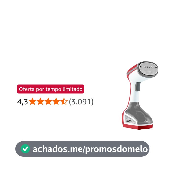 WAP Vaporizador de Roupas e Tecidos WAPORE FAST 1250 com Escova, Capacidade de 200ml, Vapor Quente 160°C, 1250W, 220V