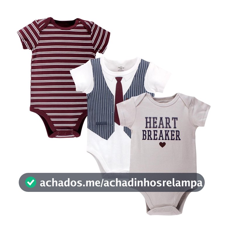 Luvable Friends Hudson Baby Bodysuits pacote com 3