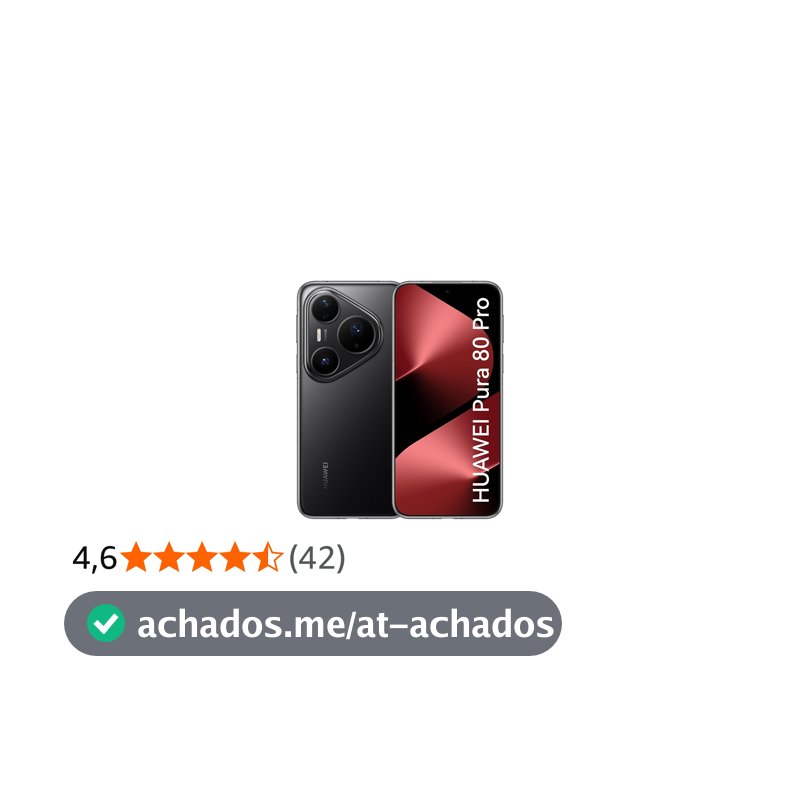 Smartphone, HUAWEI Pura 80 Pro 12GB+512GB, Câmera Ultra-iluminação de 1 Polegada, Câmera Teleobjetiva Macro Ultra-iluminação, Cancelamento de Ruído por IA, 5170 mAh, Dual SuperCharge,Celular Preto